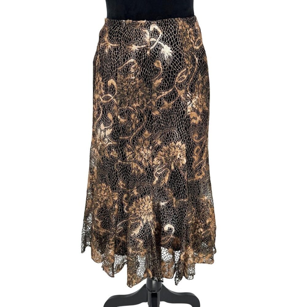 Vintage Whimsigoth Lace Overlay Slip Skirt Small Festival Indie Shimmer Ethereal